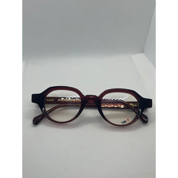 ZEN Barcelona Women's Round Burgundy Eyeglass Frames Handmade Japanese Acetate - Picture 1 of 5